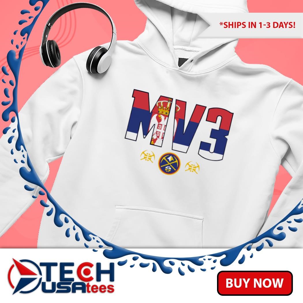 Nikola Jokic Denver Nuggets Basketball MV3 Serbia flag logo hoodie