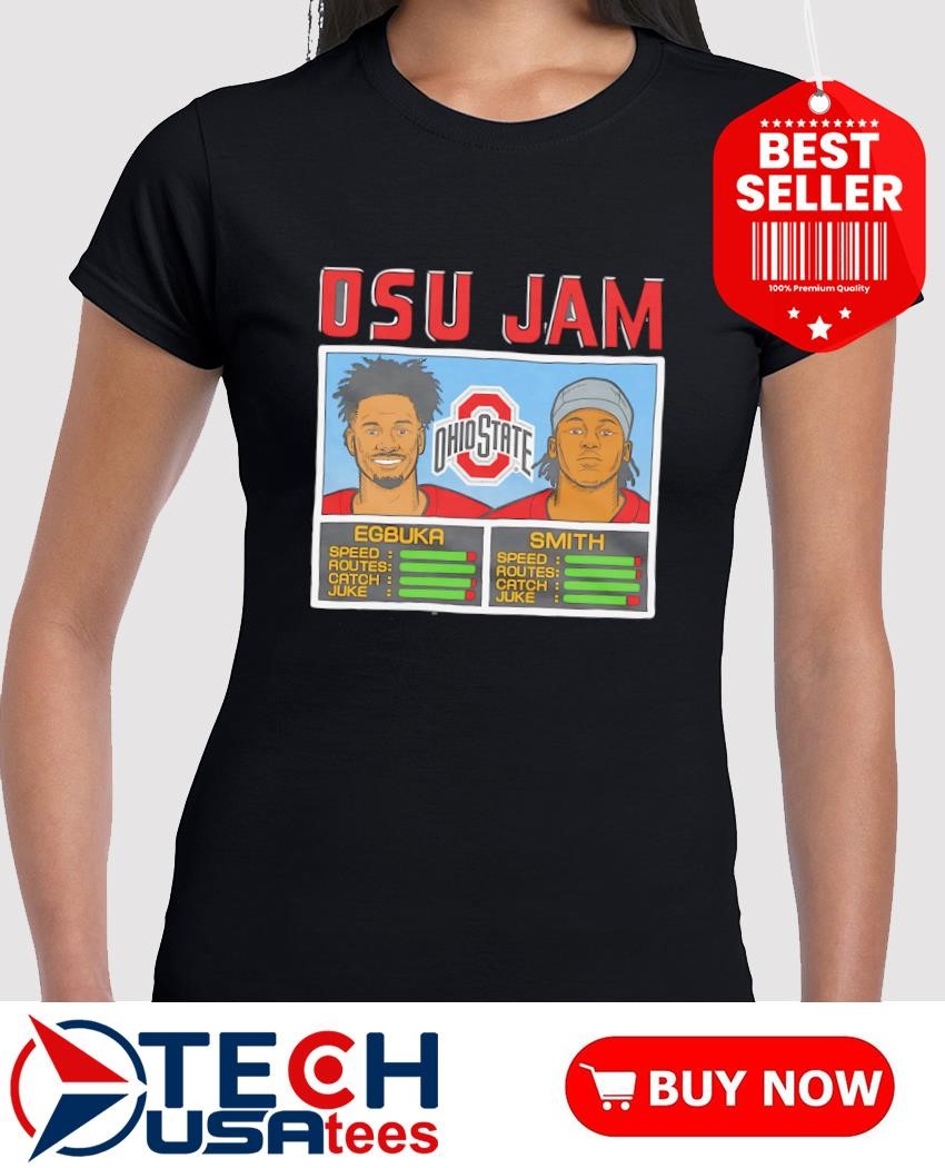 YACA embroidery t-shirt＋sweat half pt OSU Jam Emeka Egbuka and Jeremiah Smith shirt, hoodie
