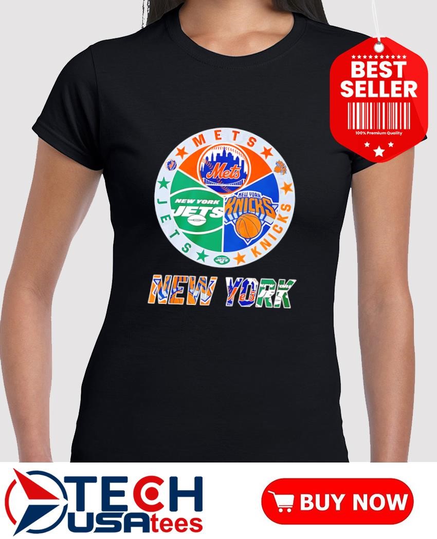 New York City Sports 3 Team Knicks X Mets X Jets logo shirt