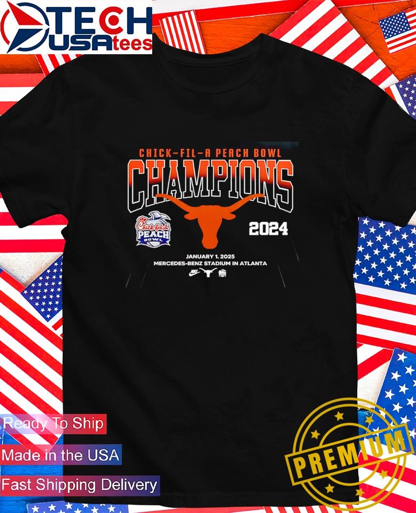 Texas Longhorns Peach Bowl Championship Shirts 2025 Texas