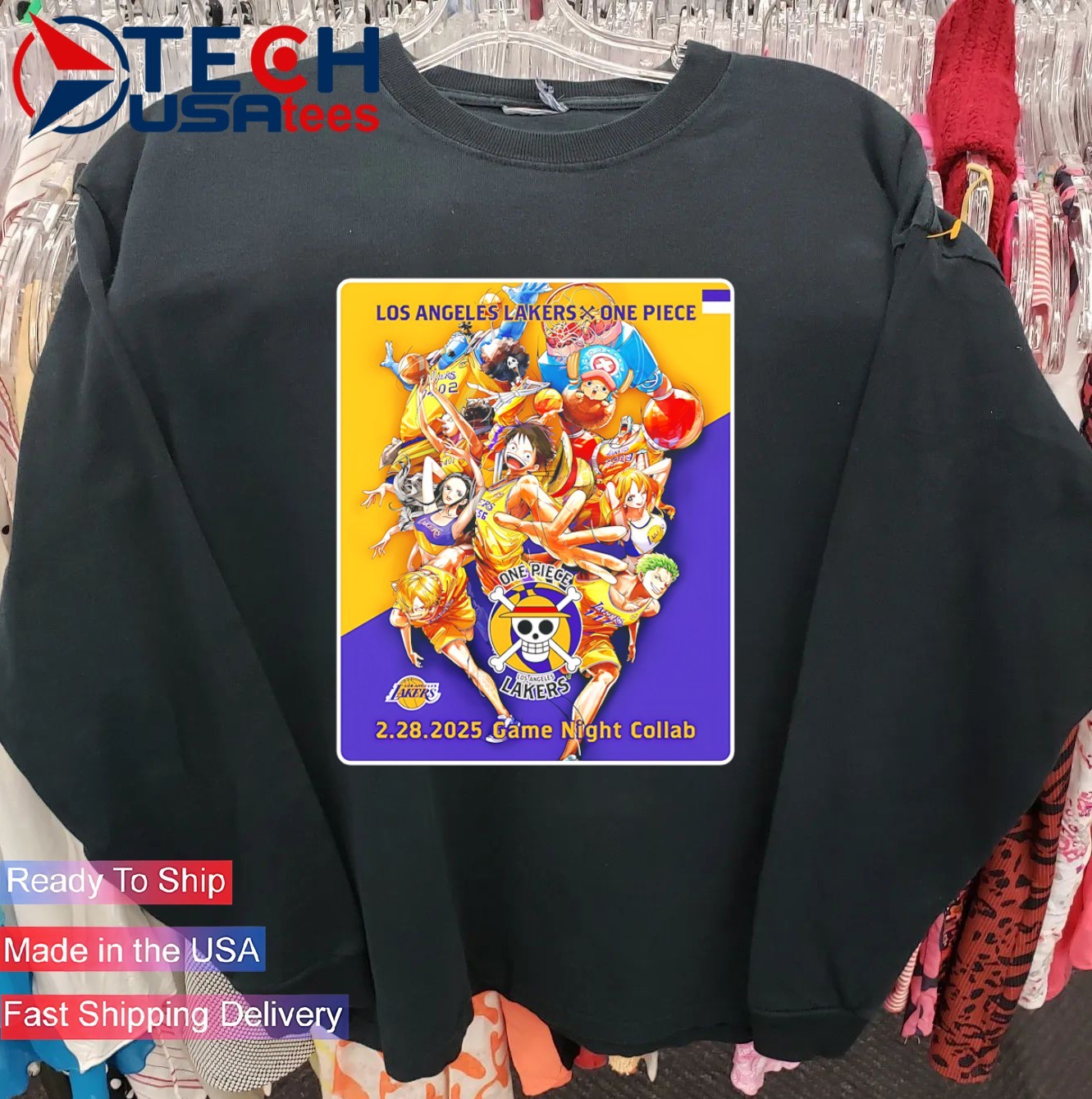 【アメリカ限定品】ONE PIECE×LAKERSコラボ Tシャツ＆ポスター Lakers X One Piece Anime Collab Shirt Poster Giveaway SGA 2